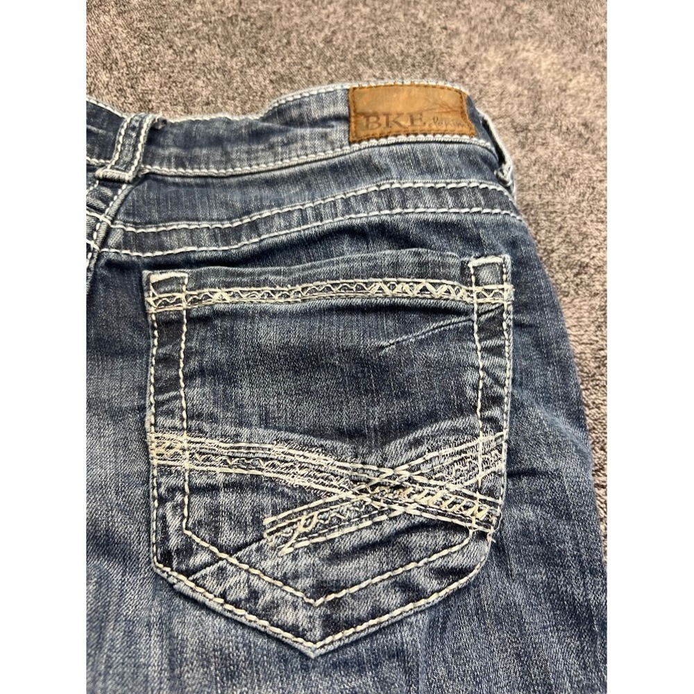 BKE Payton Straight Leg Jeans Womens 27 Medium Wash Low Rise Contrast Stitch - Picture 10 of 12